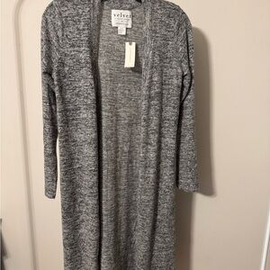 Velvet Heathered Gray Knit Cardigan